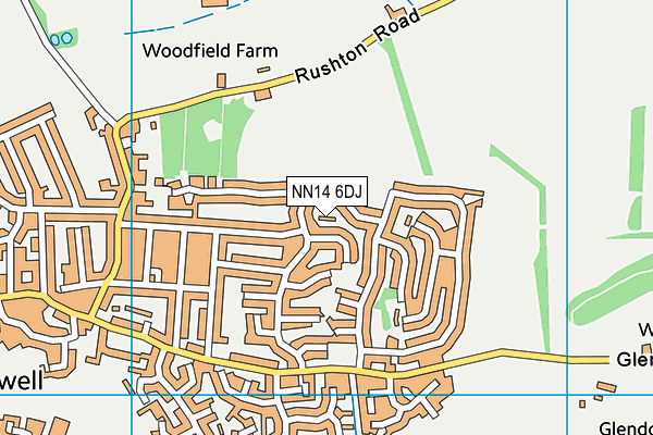 NN14 6DJ map - OS VectorMap District (Ordnance Survey)