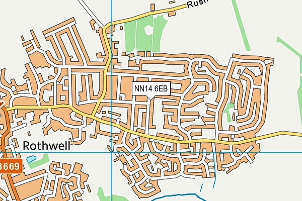 NN14 6EB map - OS VectorMap District (Ordnance Survey)