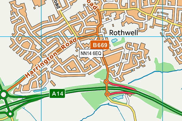 NN14 6EQ map - OS VectorMap District (Ordnance Survey)