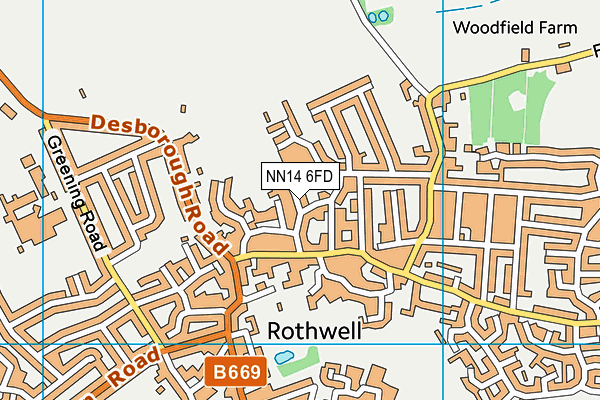 NN14 6FD map - OS VectorMap District (Ordnance Survey)