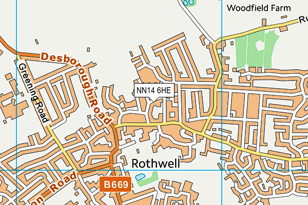 NN14 6HE map - OS VectorMap District (Ordnance Survey)