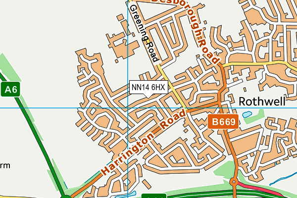 NN14 6HX map - OS VectorMap District (Ordnance Survey)