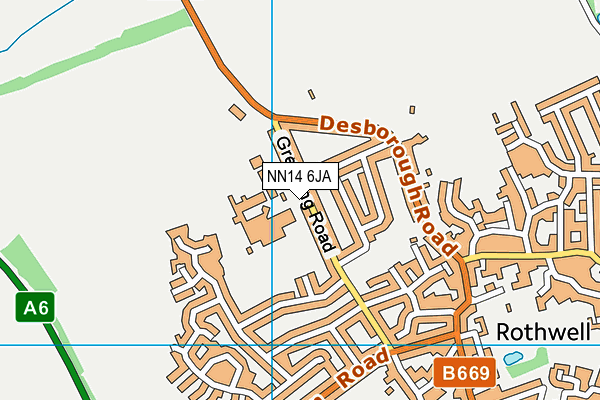 NN14 6JA map - OS VectorMap District (Ordnance Survey)