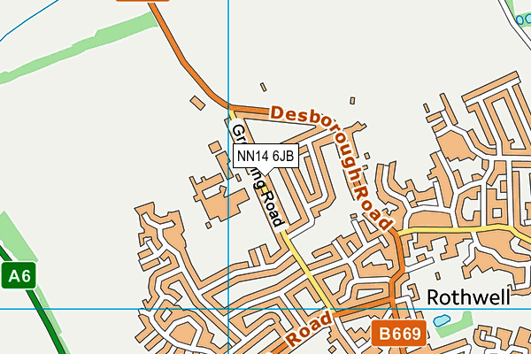 NN14 6JB map - OS VectorMap District (Ordnance Survey)