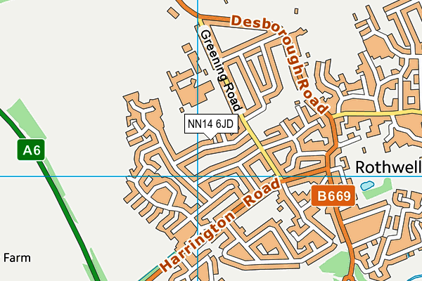 NN14 6JD map - OS VectorMap District (Ordnance Survey)