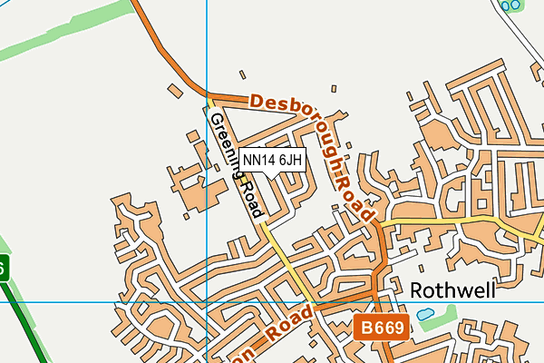 NN14 6JH map - OS VectorMap District (Ordnance Survey)