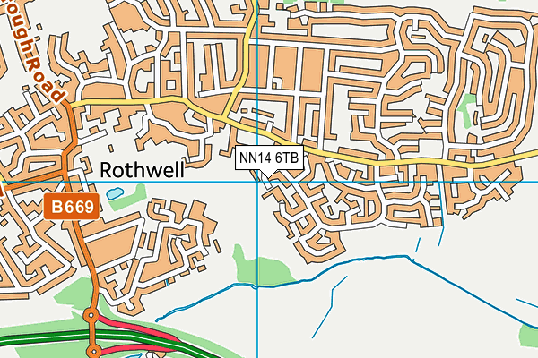 NN14 6TB map - OS VectorMap District (Ordnance Survey)