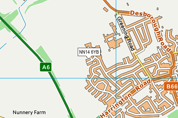 NN14 6YB map - OS VectorMap District (Ordnance Survey)