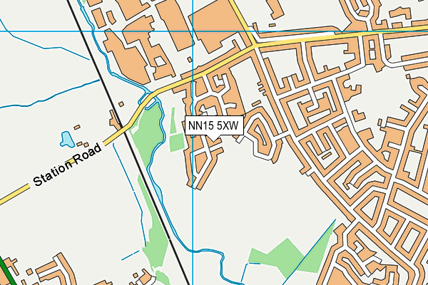 NN15 5XW map - OS VectorMap District (Ordnance Survey)
