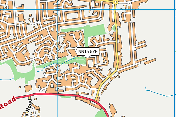 NN15 5YE map - OS VectorMap District (Ordnance Survey)