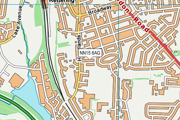 NN15 6AG map - OS VectorMap District (Ordnance Survey)