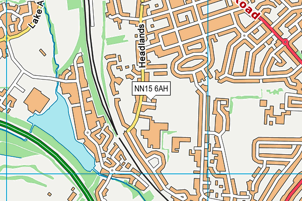 NN15 6AH map - OS VectorMap District (Ordnance Survey)
