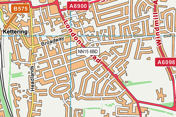 NN15 6BD map - OS VectorMap District (Ordnance Survey)