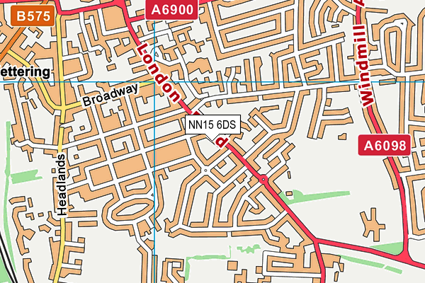 NN15 6DS map - OS VectorMap District (Ordnance Survey)