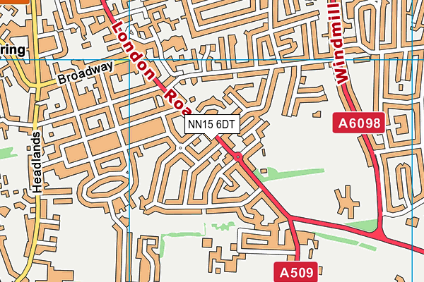 NN15 6DT map - OS VectorMap District (Ordnance Survey)
