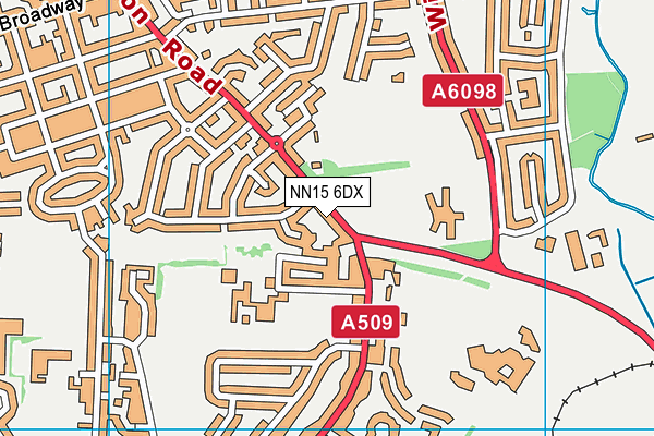NN15 6DX map - OS VectorMap District (Ordnance Survey)