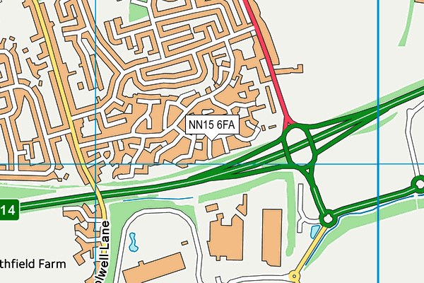 NN15 6FA map - OS VectorMap District (Ordnance Survey)