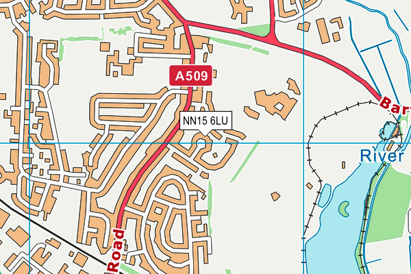 NN15 6LU map - OS VectorMap District (Ordnance Survey)