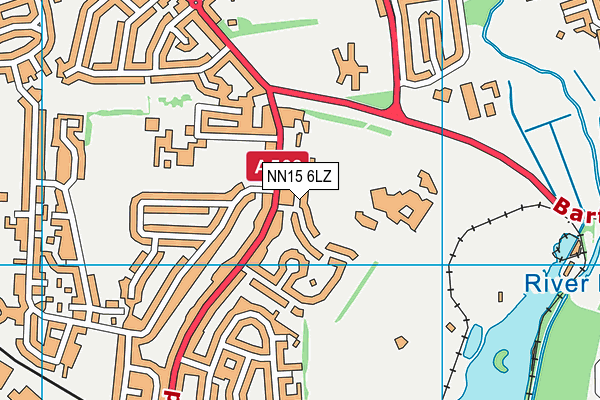 NN15 6LZ map - OS VectorMap District (Ordnance Survey)