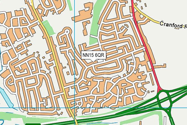 NN15 6QR map - OS VectorMap District (Ordnance Survey)