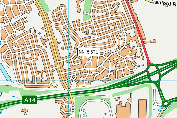 NN15 6TU map - OS VectorMap District (Ordnance Survey)