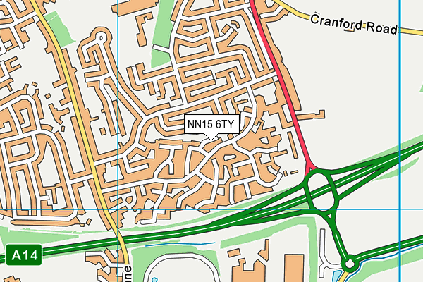NN15 6TY map - OS VectorMap District (Ordnance Survey)