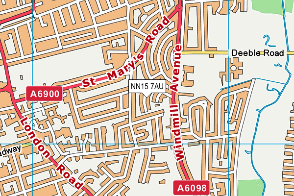NN15 7AU map - OS VectorMap District (Ordnance Survey)