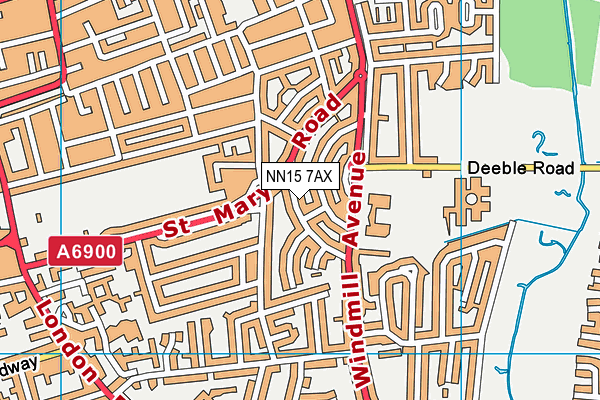 NN15 7AX map - OS VectorMap District (Ordnance Survey)
