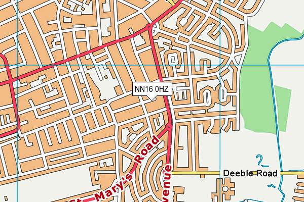 NN16 0HZ map - OS VectorMap District (Ordnance Survey)