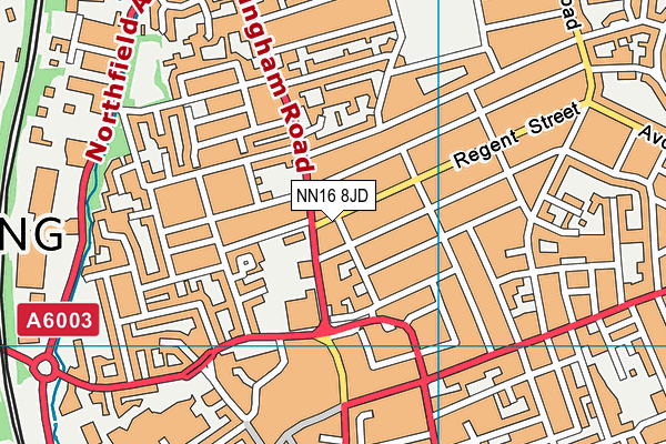 NN16 8JD map - OS VectorMap District (Ordnance Survey)