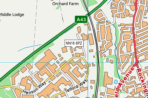 NN16 8PZ map - OS VectorMap District (Ordnance Survey)