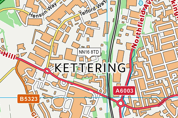 Simply Gym (Kettering) map (NN16 8TD) - OS VectorMap District (Ordnance Survey)