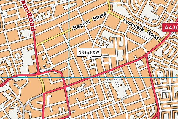 NN16 8XW map - OS VectorMap District (Ordnance Survey)