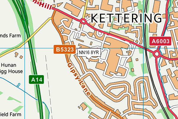 NN16 8YR map - OS VectorMap District (Ordnance Survey)