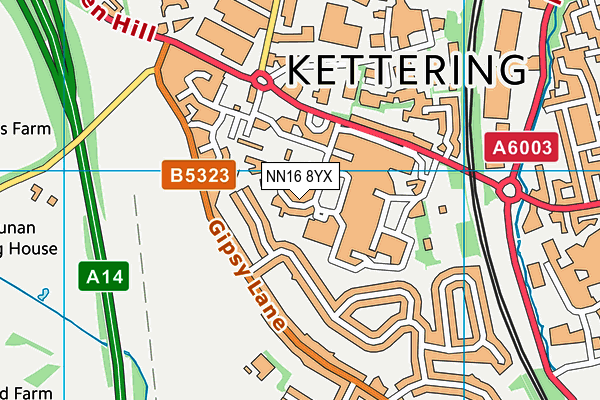 NN16 8YX map - OS VectorMap District (Ordnance Survey)