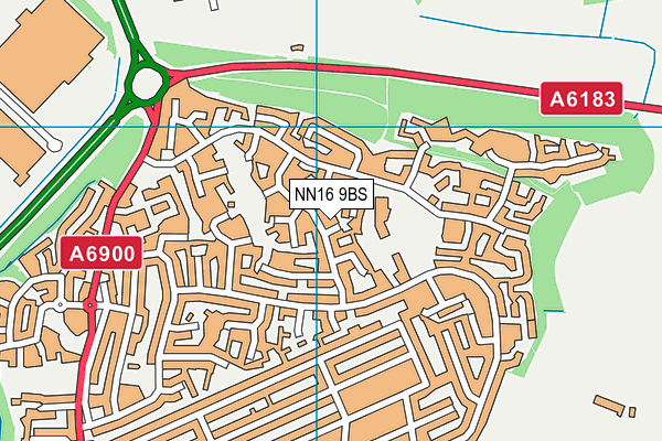 NN16 9BS map - OS VectorMap District (Ordnance Survey)