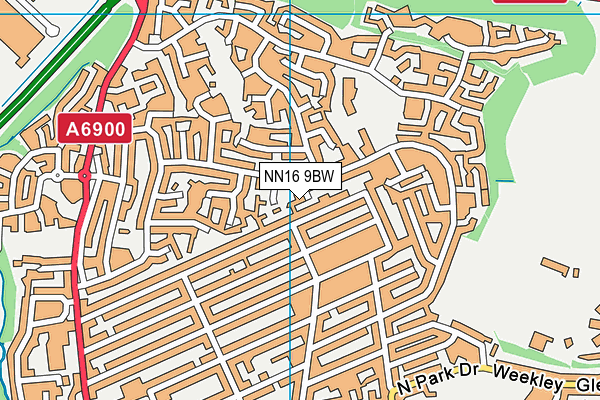 NN16 9BW map - OS VectorMap District (Ordnance Survey)