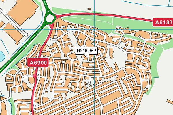 NN16 9EP map - OS VectorMap District (Ordnance Survey)