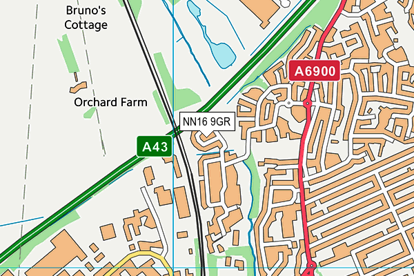 NN16 9GR map - OS VectorMap District (Ordnance Survey)