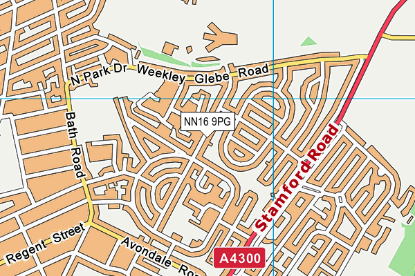 NN16 9PG map - OS VectorMap District (Ordnance Survey)