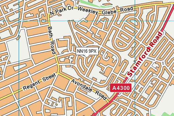 NN16 9PX map - OS VectorMap District (Ordnance Survey)