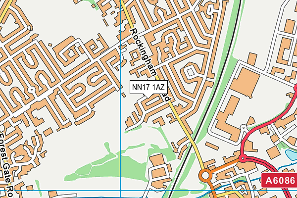 NN17 1AZ map - OS VectorMap District (Ordnance Survey)