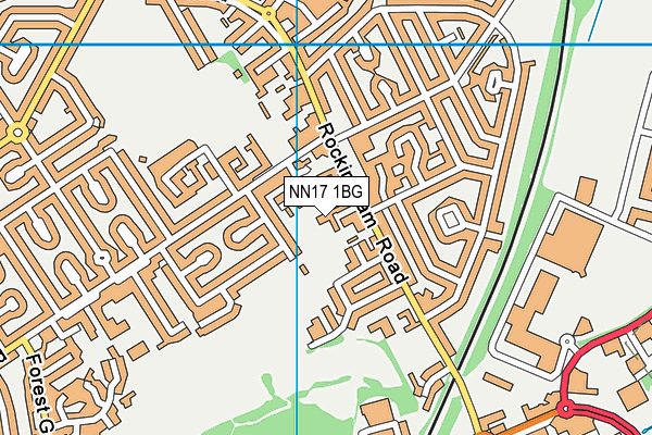 NN17 1BG map - OS VectorMap District (Ordnance Survey)