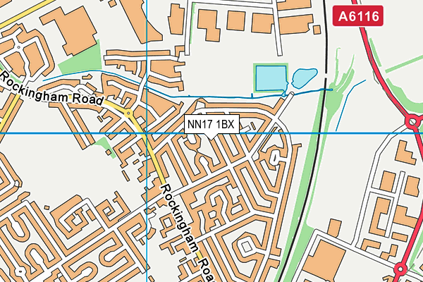 NN17 1BX map - OS VectorMap District (Ordnance Survey)