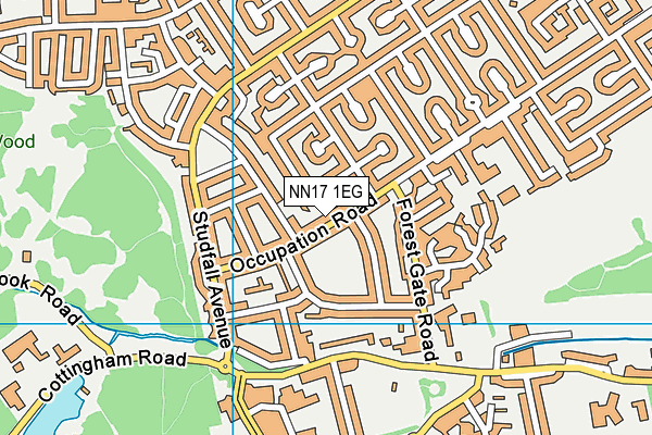 NN17 1EG map - OS VectorMap District (Ordnance Survey)