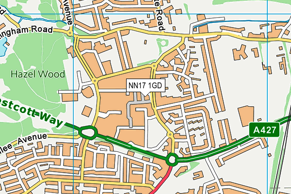 NN17 1GD map - OS VectorMap District (Ordnance Survey)