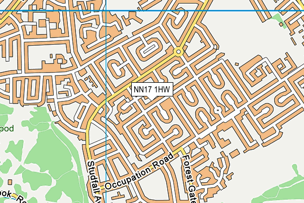 NN17 1HW map - OS VectorMap District (Ordnance Survey)
