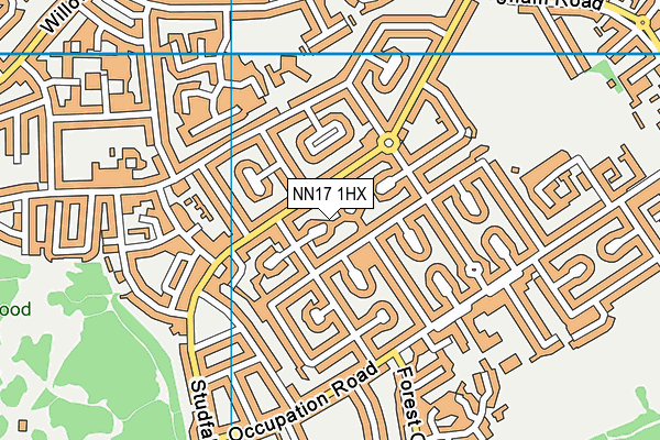 NN17 1HX map - OS VectorMap District (Ordnance Survey)