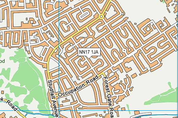 NN17 1JA map - OS VectorMap District (Ordnance Survey)