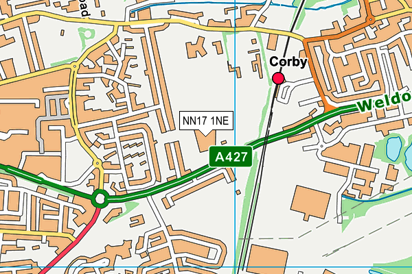Corby Community College (Closed) map (NN17 1NE) - OS VectorMap District (Ordnance Survey)